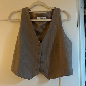 Mango Striped Cropped Vest (matching pants on profile too)